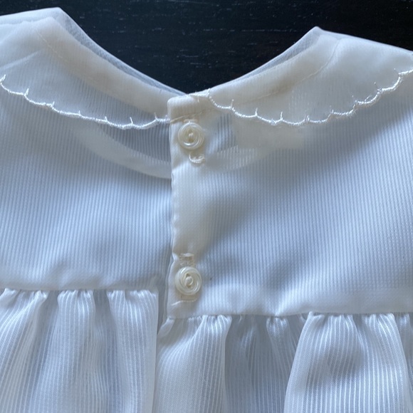 Vintage French Fabrics Co. 12 M White Dress. NWT - Picture 8 of 9